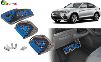 Selifaur B4P39 - 3 Pcs Blue Non-Slip Manual Car Pedals kit Pad Covers Set Car Pedal