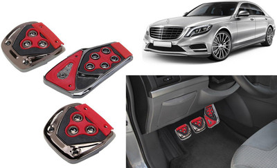 Selifaur 3 Pcs Red Non-Slip Manual Car Pedals kit Pad Covers Set Car Pedal