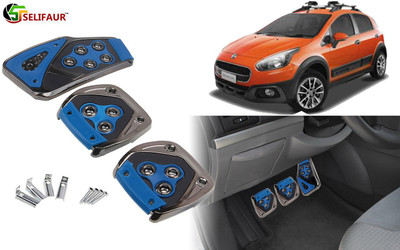 Selifaur B4P65 - 3 Pcs Blue Non-Slip Manual Car Pedals kit Pad Covers Set Car Pedal