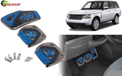 Selifaur B4P159 - 3 Pcs Blue Non-Slip Manual Car Pedals kit Pad Covers Set Car Pedal