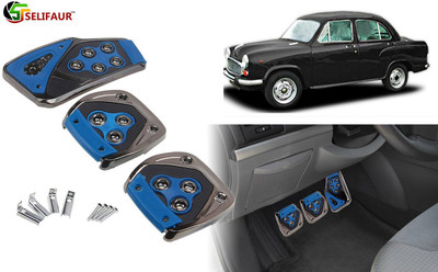 Selifaur B4P2 - 3 Pcs Blue Non-Slip Manual Car Pedals kit Pad Covers Set Car Pedal