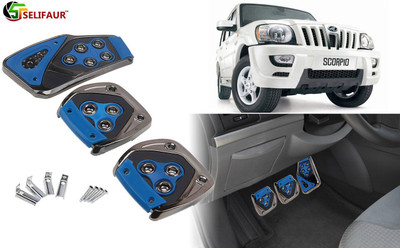 Selifaur B4P178 - 3 Pcs Blue Non-Slip Manual Car Pedals kit Pad Covers Set Car Pedal