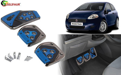 Selifaur B4P66 - 3 Pcs Blue Non-Slip Manual Car Pedals kit Pad Covers Set Car Pedal