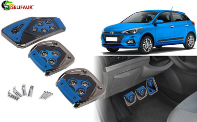 Selifaur B4P123 - 3 Pcs Blue Non-Slip Manual Car Pedals kit Pad Covers Set Car Pedal