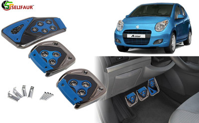 Selifaur B4P194 - 3 Pcs Blue Non-Slip Manual Car Pedals kit Pad Covers Set Car Pedal