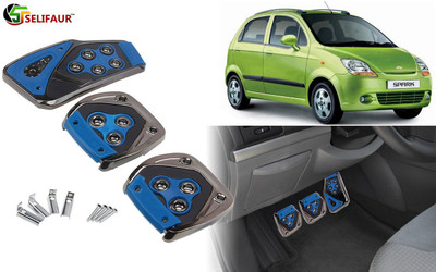 Selifaur B4P53 - 3 Pcs Blue Non-Slip Manual Car Pedals kit Pad Covers Set Car Pedal