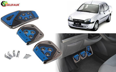 Selifaur B4P91 - 3 Pcs Blue Non-Slip Manual Car Pedals kit Pad Covers Set Car Pedal