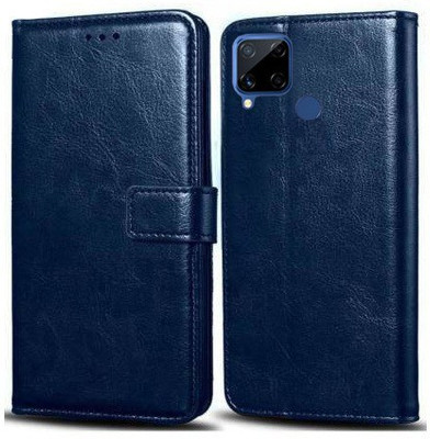 Wynhard Flip Cover for Realme C15, Realme C15 Qualcomm Edition(Blue, Grip Case, Pack of: 1)
