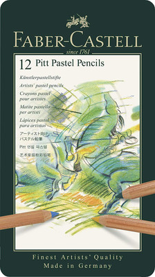 FABER-CASTELL Pastel Pencils Round Shaped Color Pencils(Set of 12, Multicolor)