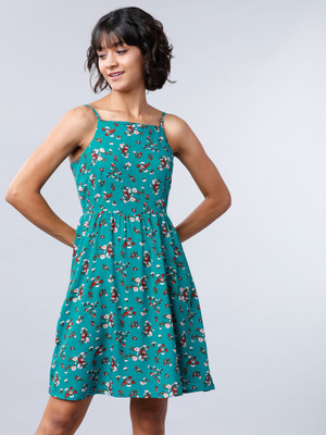 Tokyo Talkies Women A-line Green Midi/Calf Length Dress