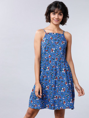 Tokyo Talkies Women A-line Blue Midi/Calf Length Dress