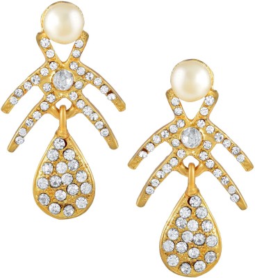MissMister Micron Goldplated CZ Fashion Earrings Women (MM3859ERTS) Cubic Zirconia Brass Drops & Danglers