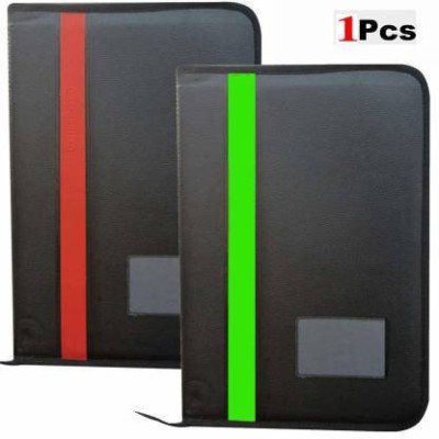 Kopila Faux Leather File Folder(Set Of 2, Red & Green)