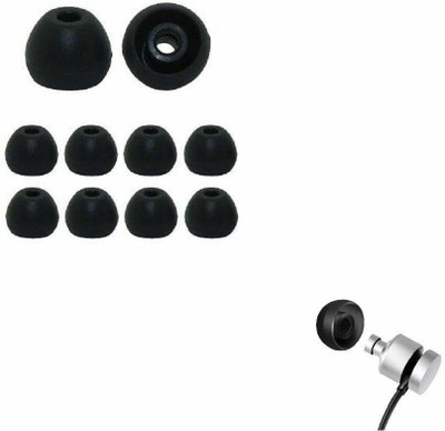 Hoppokart Soft Silicone Earbuds Tips Eartips Earpads Caps Earplugs for Earphones and Bluetooth 5 Pair (Medium, Black) In The Ear Headphone Cushion(Pack of 6, Black)