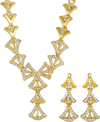 Dzinetrendz Brass Gold-plated Gold Jewellery Set(Pack of 1)