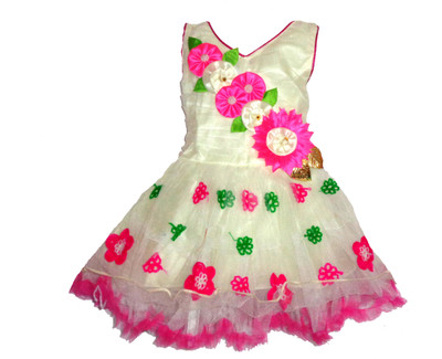 kids fashion hub Baby Girls Midi/Knee Length Party Dress(Multicolor, Sleeveless)