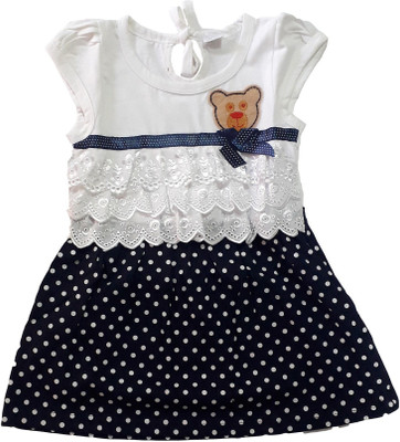 Selvel Indi Baby Girls Midi/Knee Length Casual Dress(Dark Blue, Cap Sleeve)