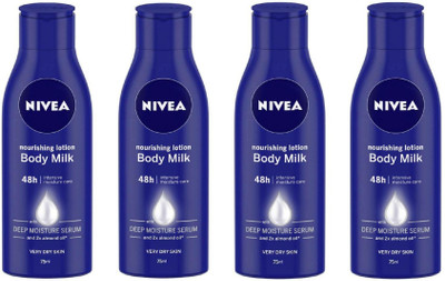 NIVEA Nourishing Body Milk Lotion 75 ml (Pack of 4) 101(300 ml)