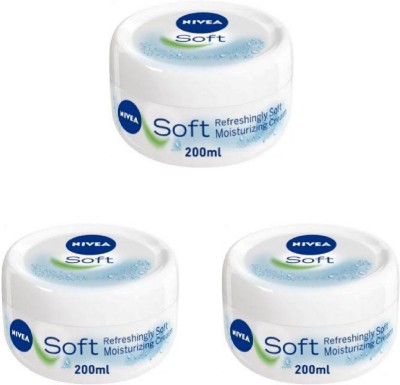 NIVEA Soft Light Moisturiser 200 ml (Pack of 3) 39(600 ml)