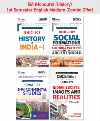 Gullybaba IGNOU CBCS BA (Honours) {History} BHIC-101 BHIC-102 BEVAE-181 BSOG-171 (English Medium) First Semester Combo Of Ignou Help Books With Solved Sample Papers And Important Exam Study Notes(Paperback, Gullybaba.com Panel)