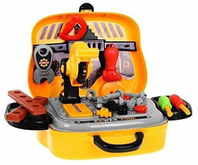 himanshu tex Play Tool Kit for Boys & Girls, Happy Craftsman Tool Kit with Sliding Suitcase.
