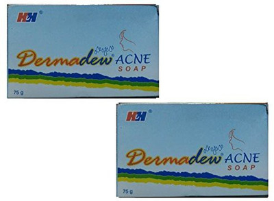 Dermadew acne soap pack of 2 (2x75gm)(2 x 75 g)