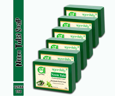 Ayurdaily Natural Neem & Tulsi Bath Soap(6 x 125 g)