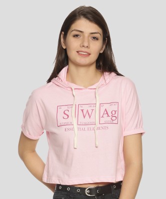 CAMPUS SUTRA Casual Half Sleeve Printed Women Pink Top