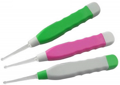 Newvent 3 pcs Kid Baby Safe LED Flashlight Earpick Visible Earwax Remover