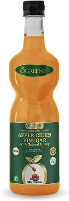 OGREENY Apple Cider Vinegar with Natural Honey 750 ml (Made with Organic Apples Juice) Vinegar(750 ml)