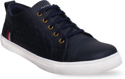 Groofer Blue Lace-Up Casual Solid Sneakers For Men's Sneakers For Men(Navy , 7)