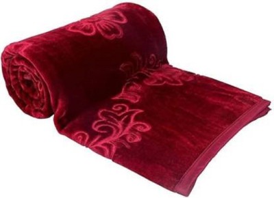 AUBORON Self Design Double Mink Blanket for  Heavy Winter(Microfiber, Maroon)