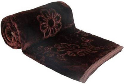 ACZO FEEL Self Design Double Mink Blanket for  Heavy Winter(Microfiber, Brown)