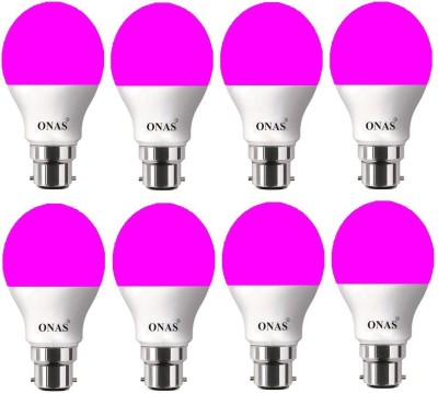 Onas 5 W Standard B22 LED Bulb(Pink, Pack of 8)