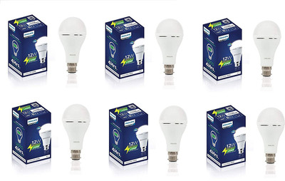 PHILIPS 12 W Basic Standard B22 Inverter Bulb(White, Pack of 6)