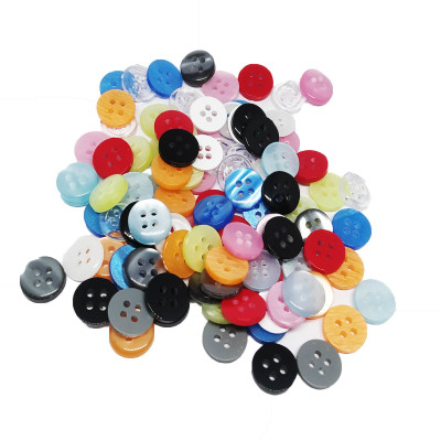 lookat Buttons Set Of 100, 4 Holes for sewing ,multi colour sor shart and others Plastic Buttons(Pack of 100)