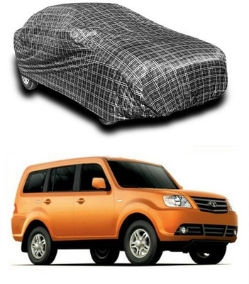 SEBONGO Car Cover For Tata Sumo Grande (Without Mirror Pockets)(Black)