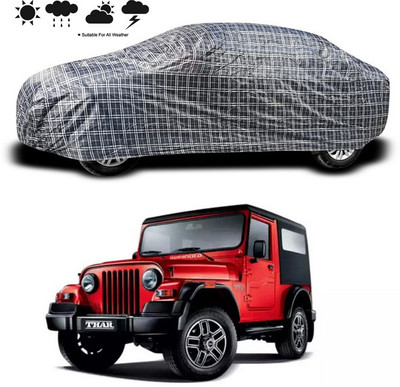 ANTHUB Car Cover For Mahindra Thar (Without Mirror Pockets)(Black)