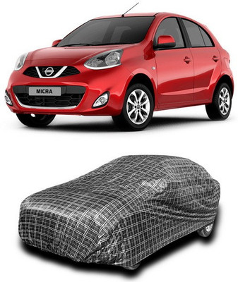 ANTHUB Car Cover For Nissan Micra (Without Mirror Pockets)(Black, White)