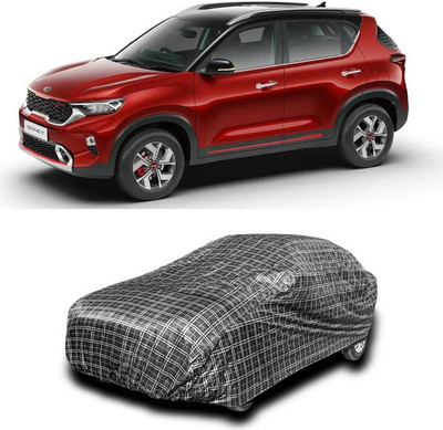 ANTHUB Car Cover For Kia Sonet (Without Mirror Pockets)(Black, White)