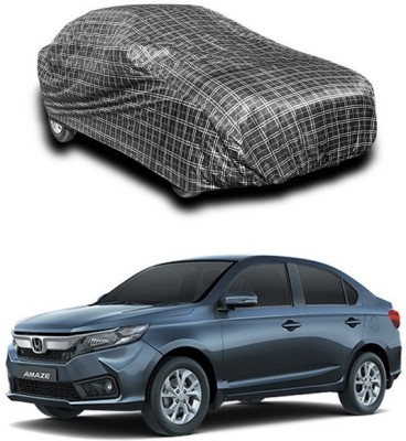 ANTHUB Car Cover For Honda Amaze (Without Mirror Pockets)(Black, White)