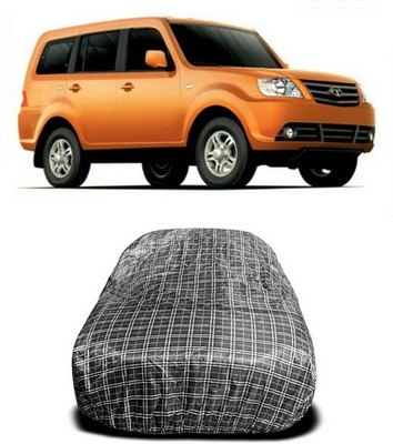 SEBONGO Car Cover For Tata Sumo Grande (Without Mirror Pockets)(Black)