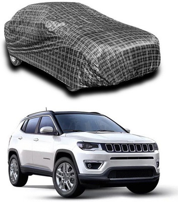 SEBONGO Car Cover For Jeep Compass Facelift (Without Mirror Pockets)(Black)