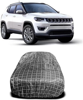 SEBONGO Car Cover For Jeep Compass Facelift (Without Mirror Pockets)(Black)
