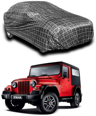 ANTHUB Car Cover For Mahindra Thar (Without Mirror Pockets)(Black)