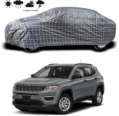 SEBONGO Car Cover For Jeep Compass (Without Mirror Pockets)(Black)