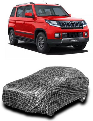 ANTHUB Car Cover For Mahindra TUV300 (Without Mirror Pockets)(Black, White)