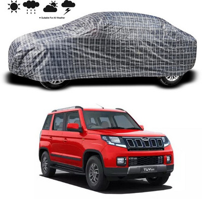 ANTHUB Car Cover For Mahindra TUV300 (Without Mirror Pockets)(Black)