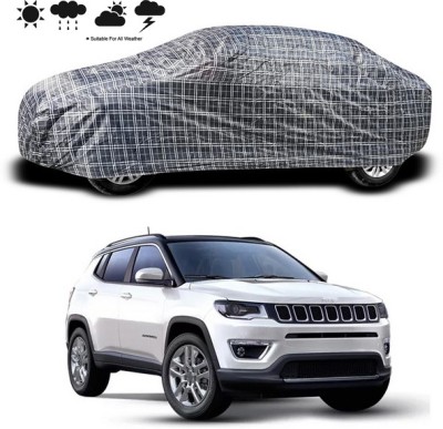 SEBONGO Car Cover For Jeep Compass Facelift (Without Mirror Pockets)(Black)