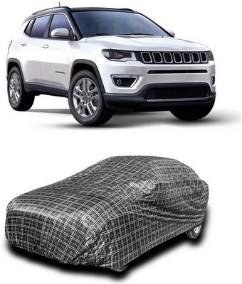 SEBONGO Car Cover For Jeep Compass Facelift (Without Mirror Pockets)(Black)